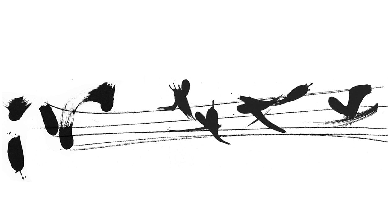 Genial Zeichnen - Zeichenkurs Musik und Zeichnen mit Maja Oschmann - Schnalzlaute - Japanpinsel - Copyright Maja Oschmann